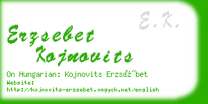 erzsebet kojnovits business card